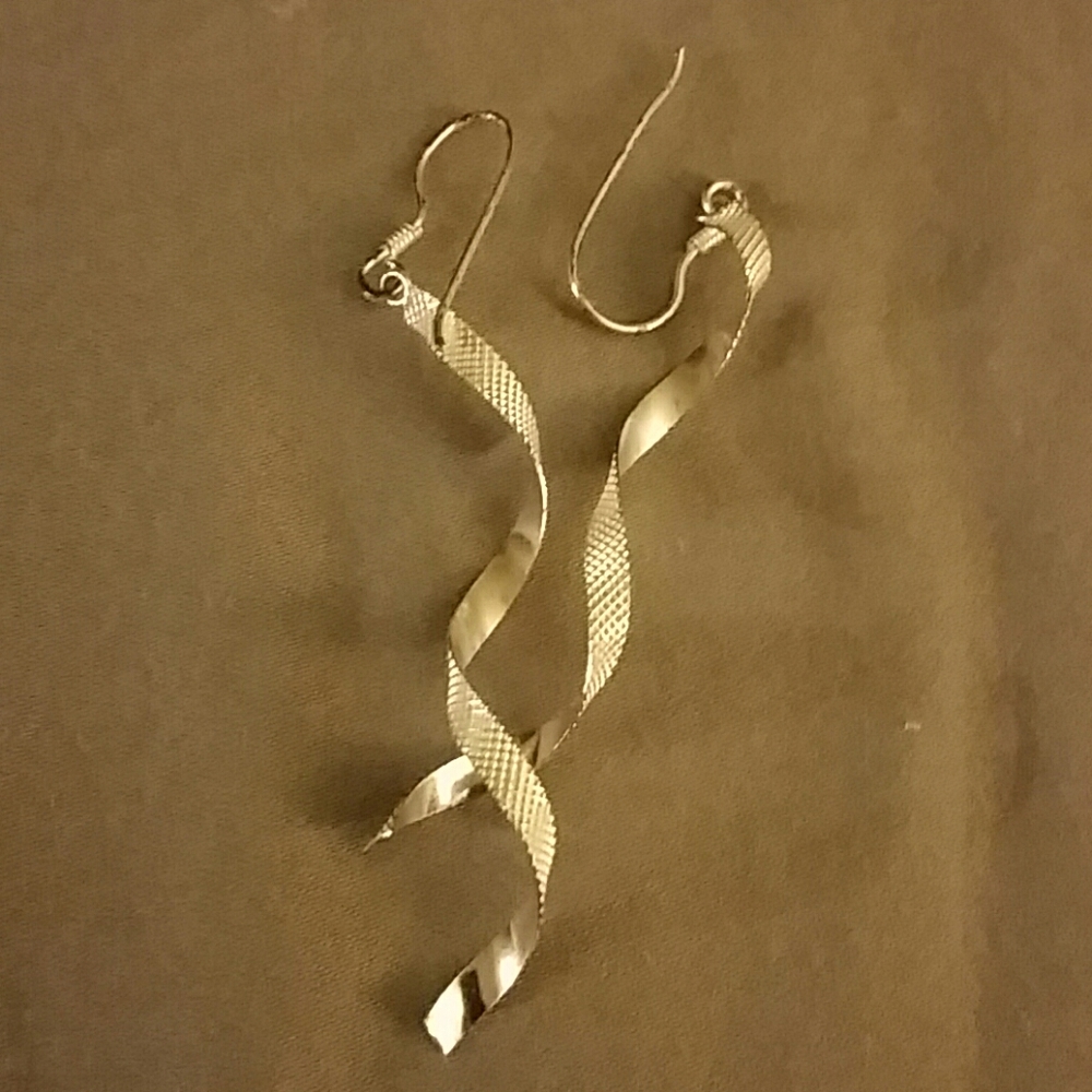 Sterling silver textured earrings